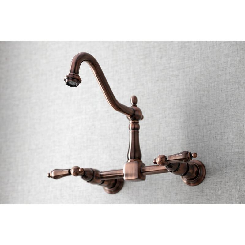 Kingston Brass Heritage Two-Handle Wall Mount Kitchen Faucet