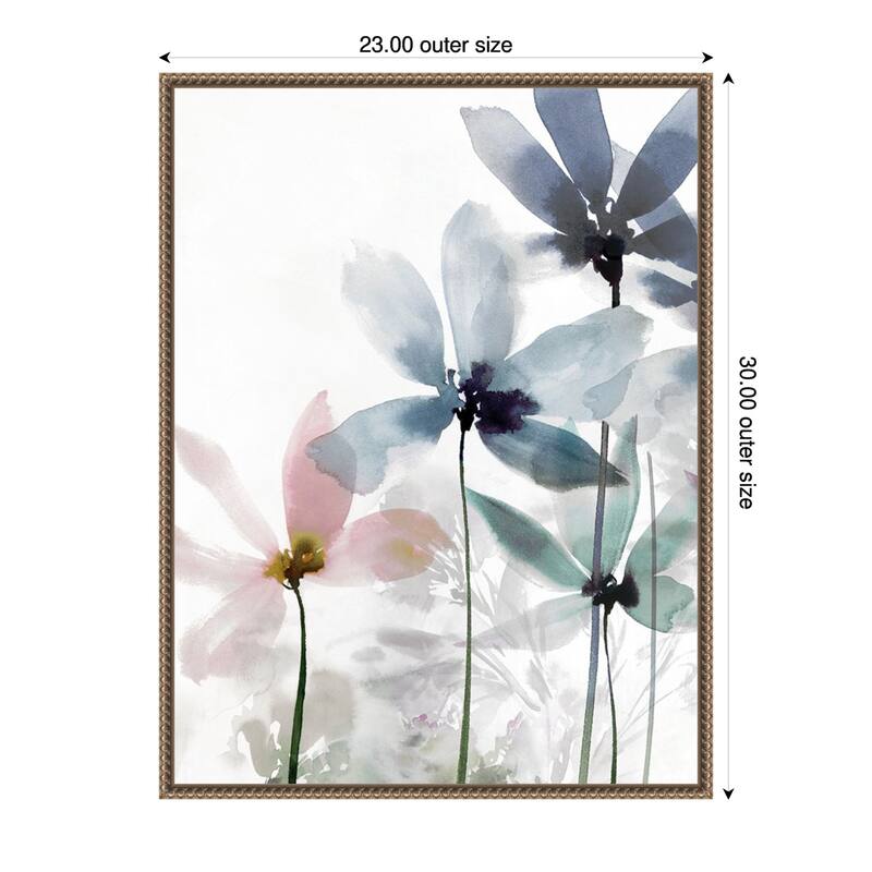 Whimsical Blossoms No. 2 by Aria K (23 x 30 in.), Framed Canvas Wall Art Print