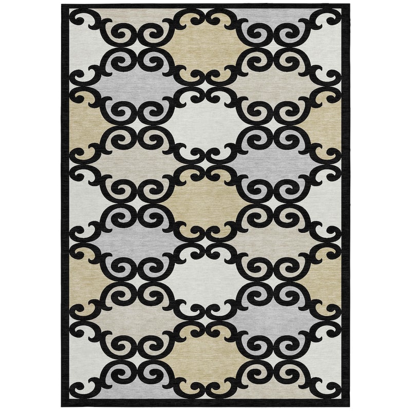 HomeRoots Trellis Transitional Rectangle Outdoor Rug