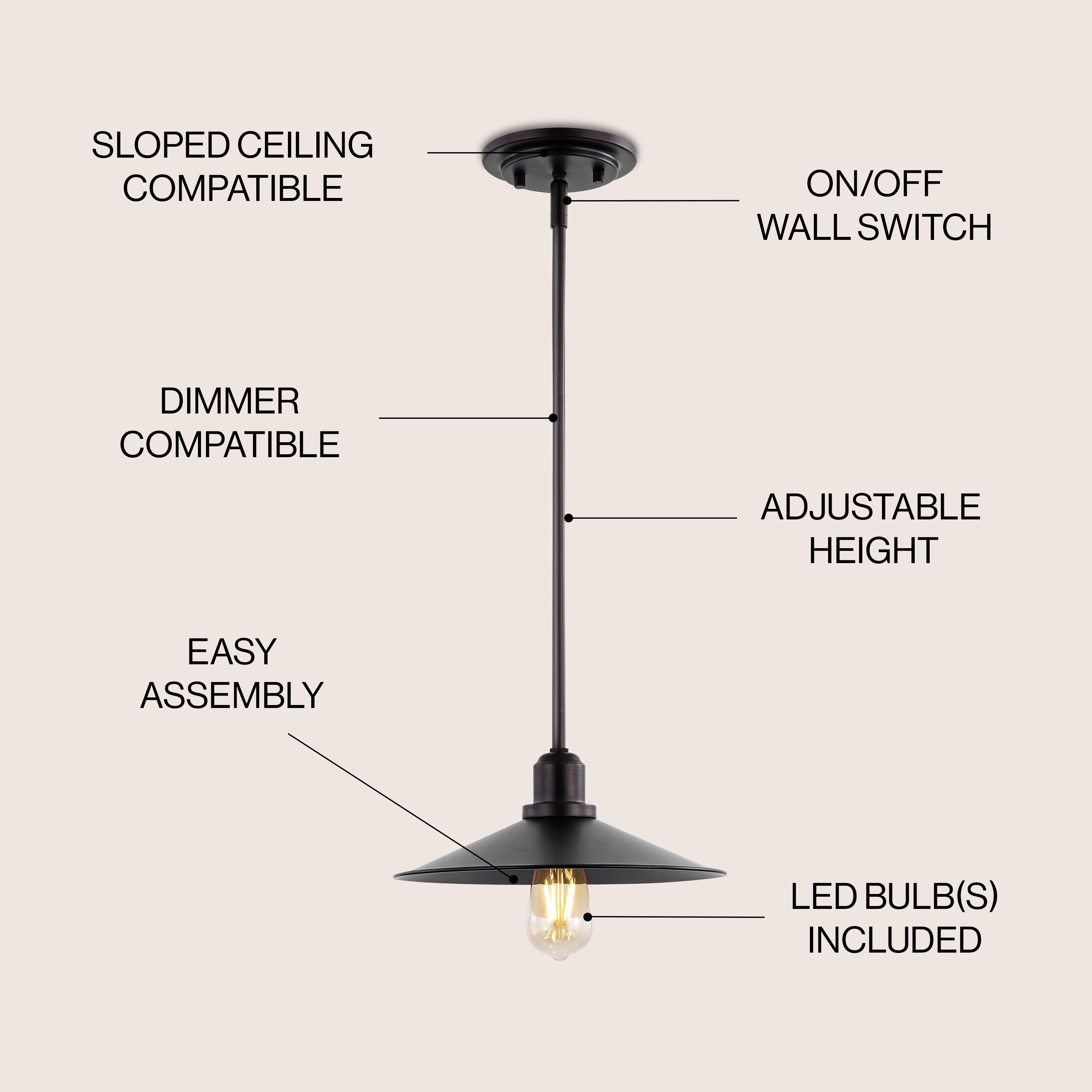 Bohemian Farmhouse Iron LED Pendant Light 10.5 Inch Victoria-image