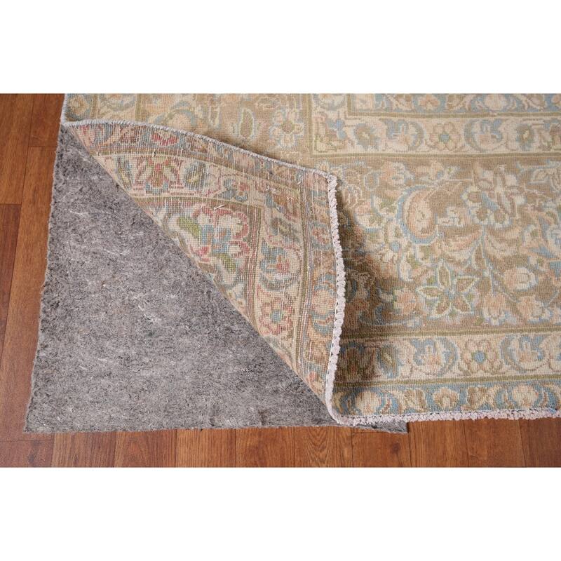 Distressed Muted Najafabad Persian Vintage Hand-Knotted Wool Carpet - 9'3" x 12'11"