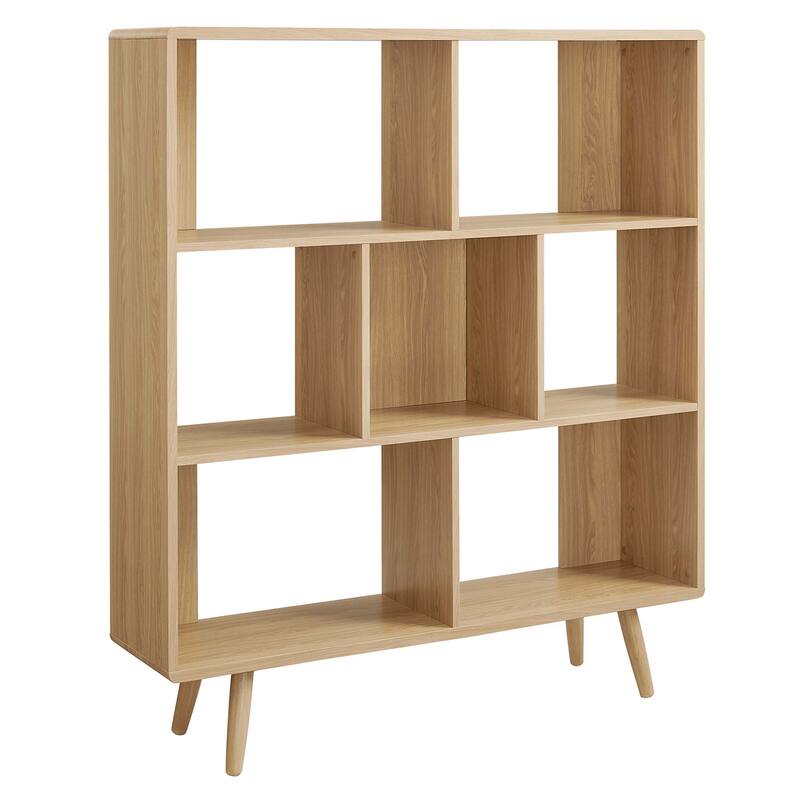 Transmit 7 Shelf Wood Grain Bookcase - Oak