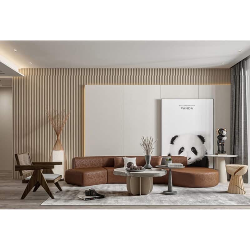 93 in. x 6 in x 0.8 in. Solid Wood Wall Siding Board - 3pc+1pc EndTrim