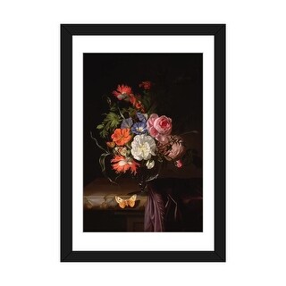 iCanvas "A Still Life Of Flowers In A Vase On A Ledge" by Rachel Ruysch ...