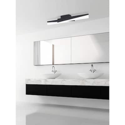 Isidro - Ceiling Light - Integrated LED - Structured Black Finish - White Acrylic Shade
