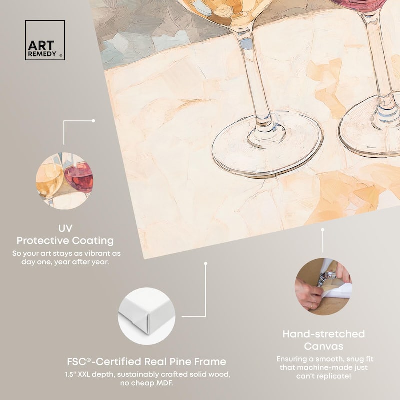 Wine Duo Canvas by Art Remedy, Gallery Wrapped