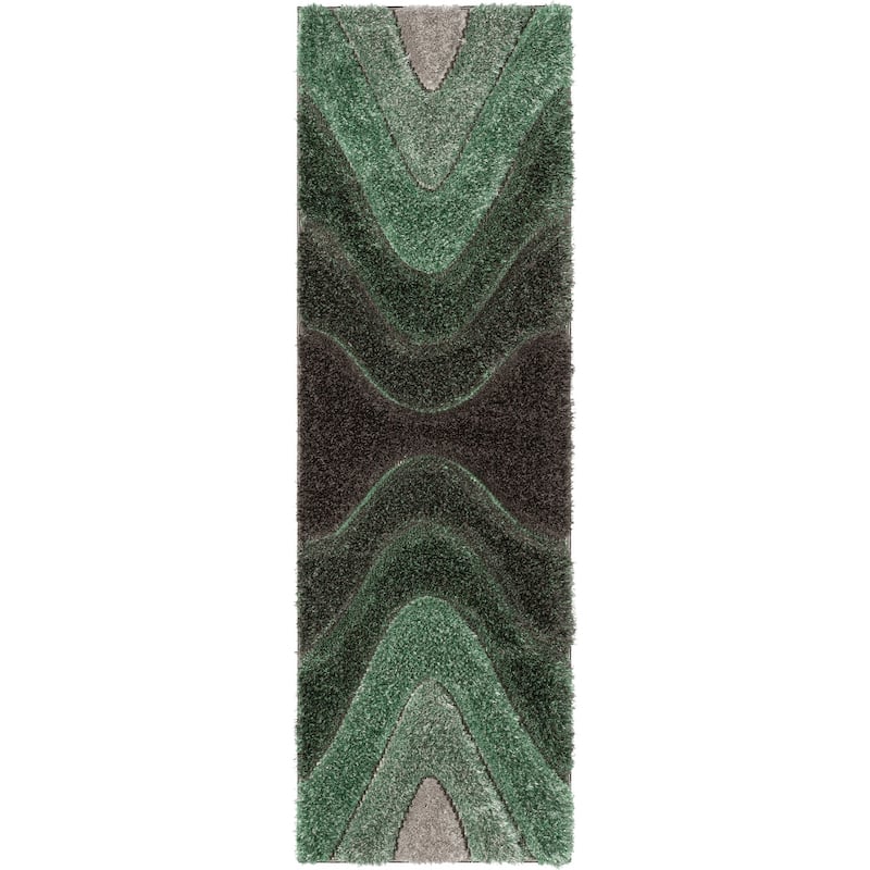 Well Woven San Francisco Luz Geometric Modern Carved Shag Area Rug