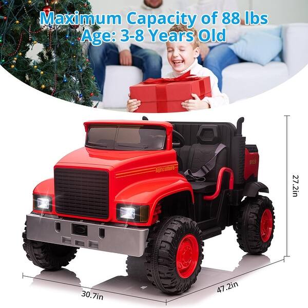 dimension image slide 0 of 2, Ride On Car for Kids Baby Car with Remote Control Electric UTV Vehicles with Dump Bed