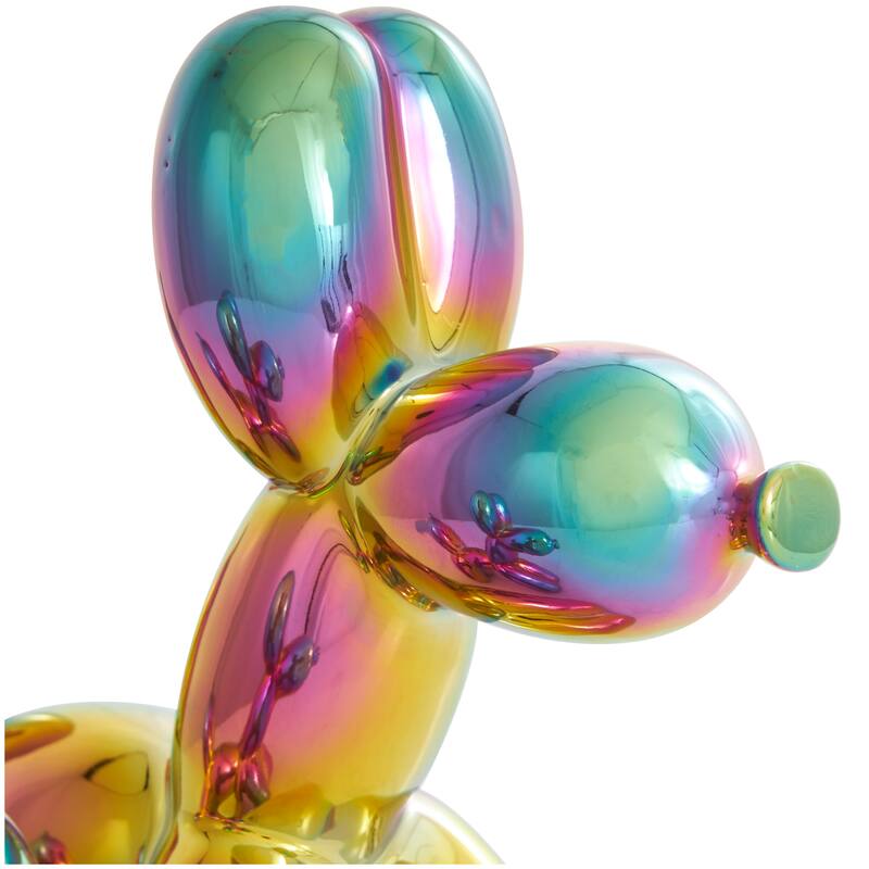Gold Porcelain Ceramic Balloon Dog Sculpture (Set of 2) - Gold, Silver, White, Black, Multi Colored