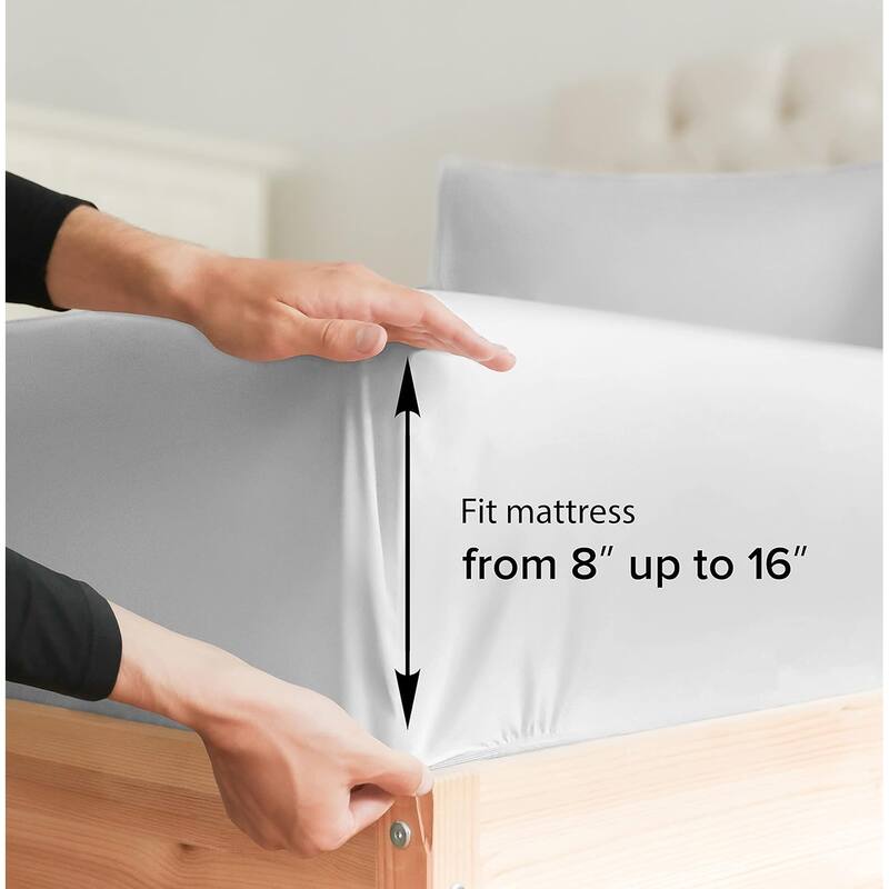 CGK Linens Solid Rayon From Bamboo 4 Piece Deep Pocket Soft Bed Sheet Set