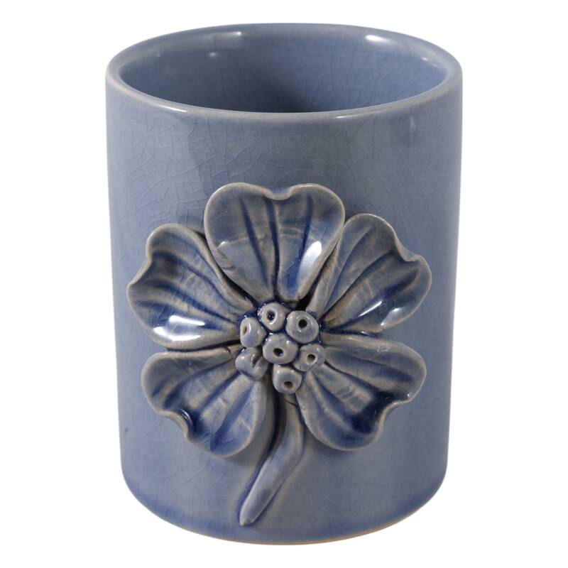 Ceramic Cute Pencil Cup Decorative Flower Office Desk Accessory