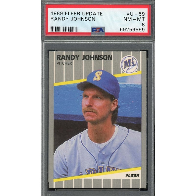 Randy Johnson 1989 Fleer Update Baseball Rookie Card RC #U-59 Graded PSA 8 - 8'6" x 11'6"