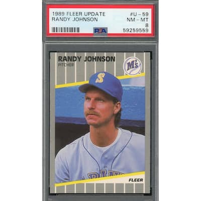 Randy Johnson 1989 Fleer Update Baseball Rookie Card RC #U-59 Graded PSA 8 - 8'6" x 11'6"