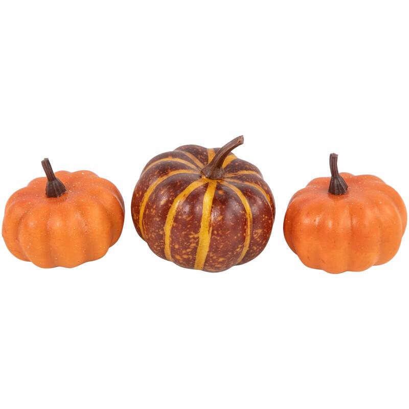 Fall Harvest Artificial Pumpkin Gourd Acorn and Leaf Decoration Set - 11-Piece