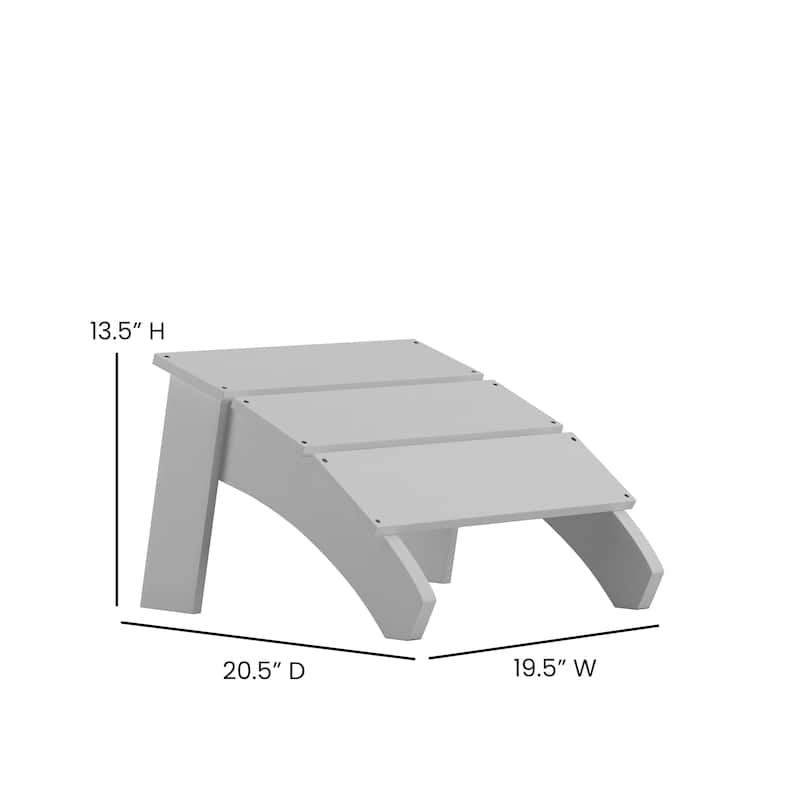 Indoor/Outdoor Poly Resin Adirondack Style Ottoman - 20.5"D x 19.5"W x 13.5"H