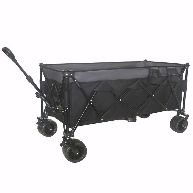 Heavy-Duty Foldable Utility Wagon - 480lbs Capacity, Patented Ultra-Stable Frame