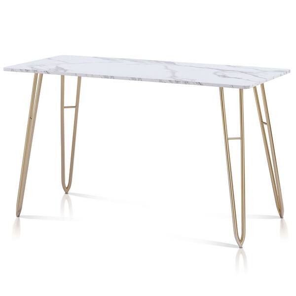 slide 2 of 13, Mcombo Kitchen Table Dining Table with Modern Italian Type Small, Simple Tea Table with Rectangle Wood Marble Pattern Board