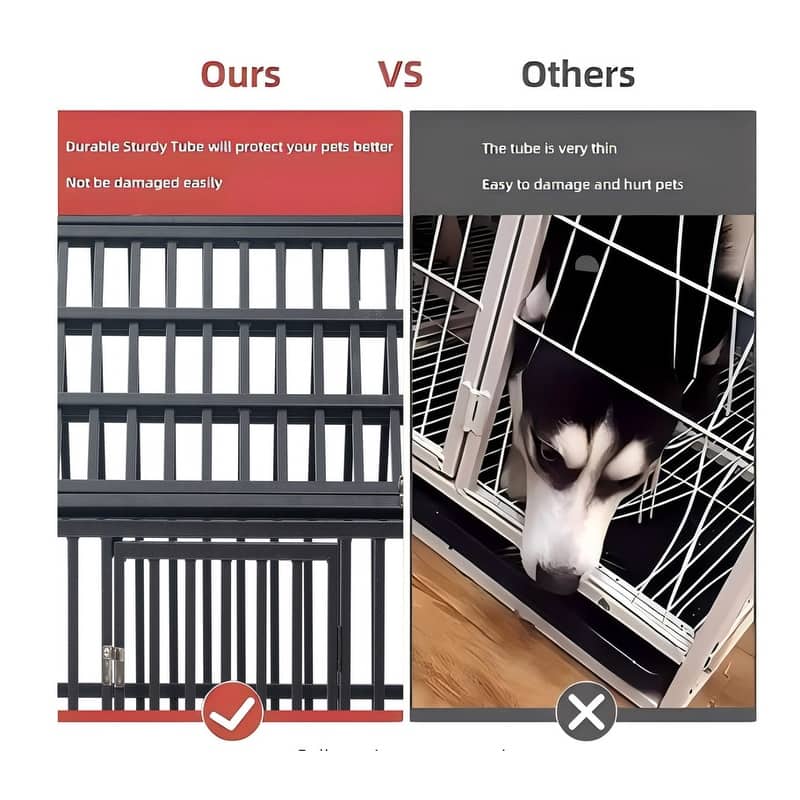 Heavy-Duty Dog Enclosure, Pet Crate with a Roof and a Window on the Top