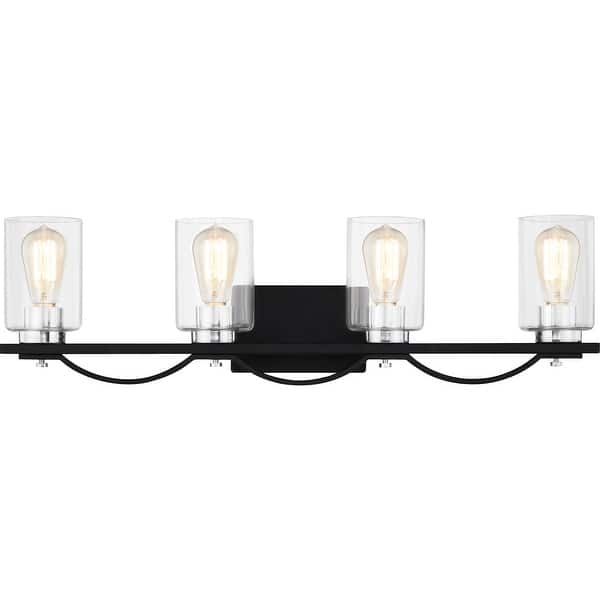 slide 2 of 5, Salem 4-Light Matte Black Vanity Light - Matte Black