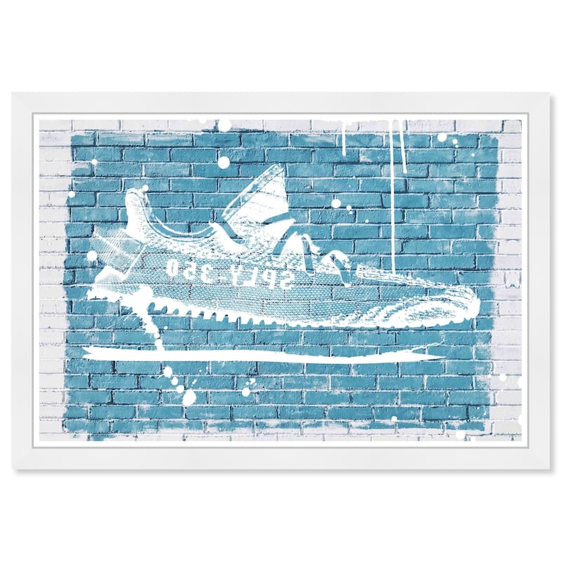 Wynwood Studio Canvas Fashion and Glam Sporty Sneaker Graffiti Blue and Modern & Contemporary Wall Art Canvas Print