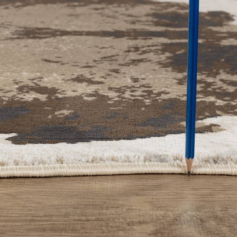 Brown 5 ft. x 7 ft. Luxury Area Rug, 0.43 Pile Height – Sophisticated Warmth for Any Room - 6' x 7'