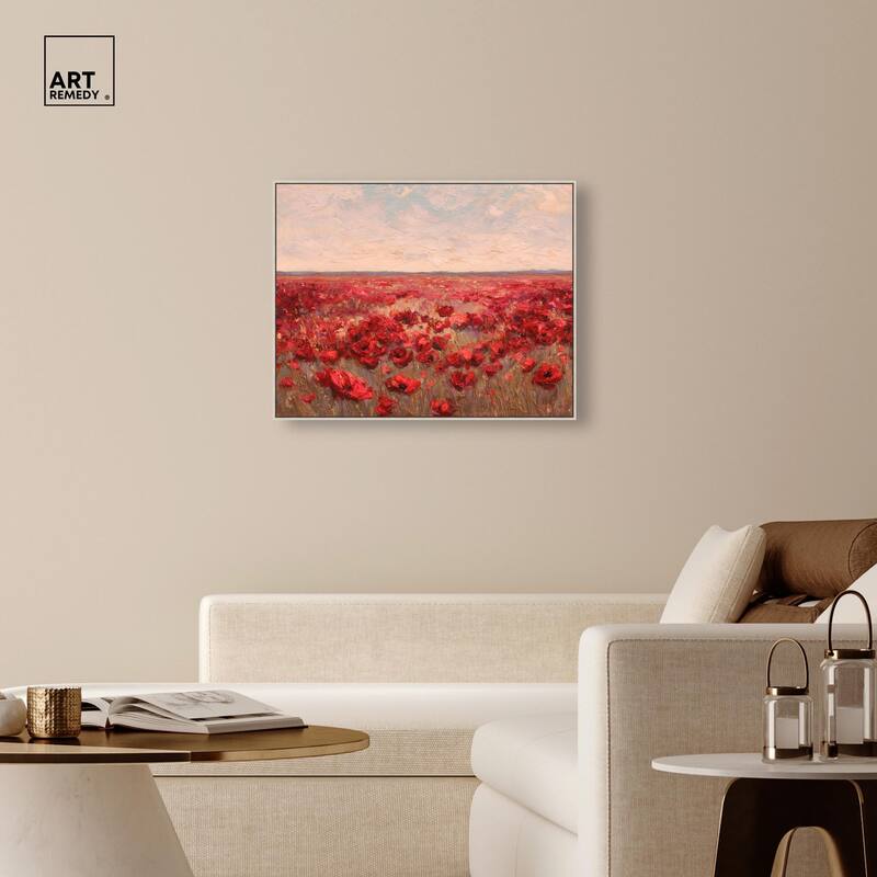 Sea of Red Poppies I Canvas by Art Remedy