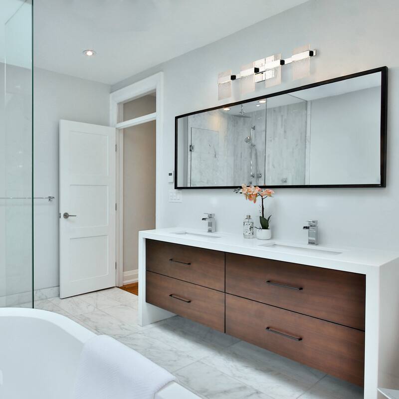 Madrona 4-light LED Bath and Vanity Light with Clear Seedy Acrylic