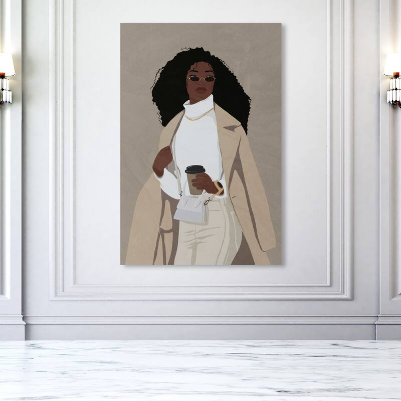 Wynwood Studio Fashion and Glam On the run Brown and Modern & Contemporary Wall Art Canvas Print - 54 x 36
