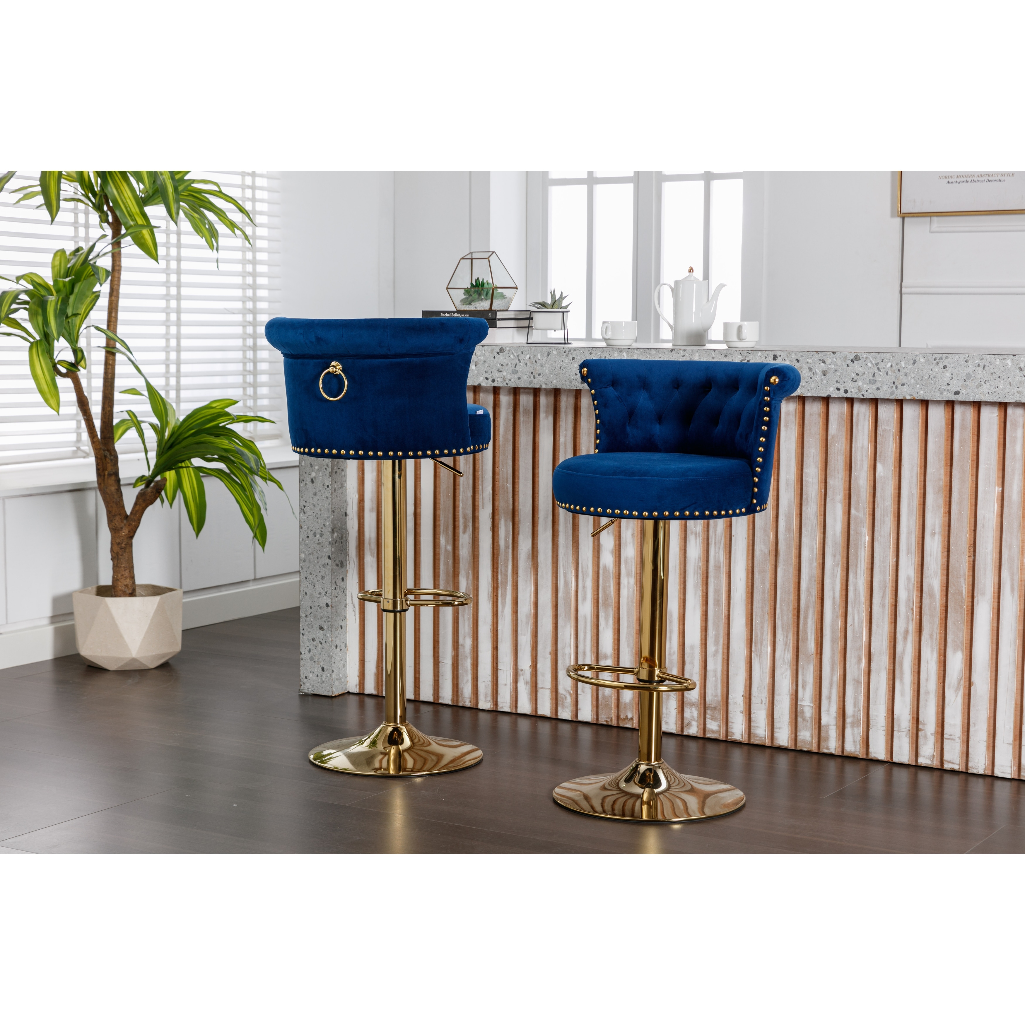 Navy shop counter stools