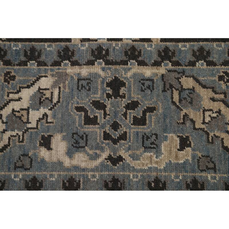 Silver Washed Turkish Ziegler Wool Area Rug Living Room Carpet - 6'7" x 9'10"
