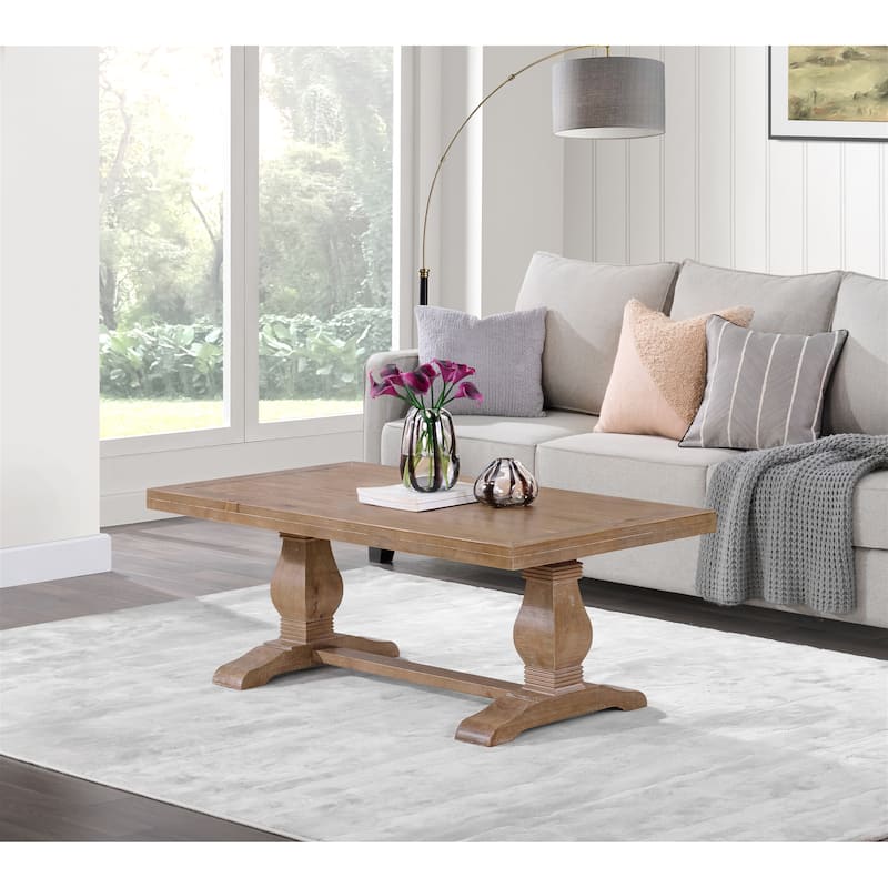 Napa 50" Solid Wood Pedestal Coffee Table