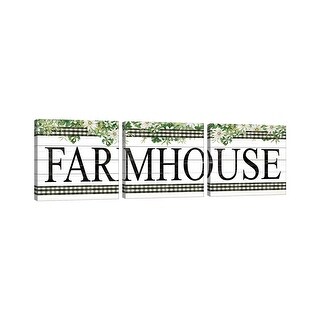 iCanvas "Farmhouse" by Cindy Jacobs 3-Piece Canvas Wall Art Set - Bed ...