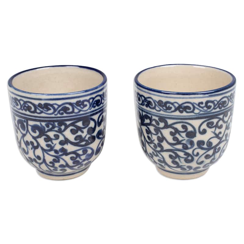 Novica Handmade Palatial Mornings Ceramic Cups (Pair)