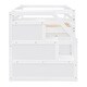preview thumbnail 12 of 37, Twin Size Low Loft Bed with Storage Stairs, Retractable Writing Desk and 3 Drawers, Wooden Loftbed with Shelves