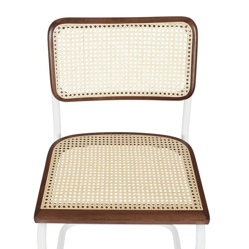 Breuer Chair Company Marcel Breuer Cesca Cane Cantilever Side Chair w/ White Steel Frame (Various Wood & Cane Colors)
