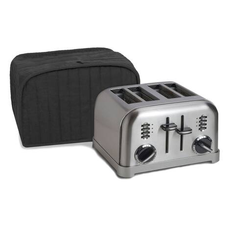 Solid Black Four-Slice Toaster Cover