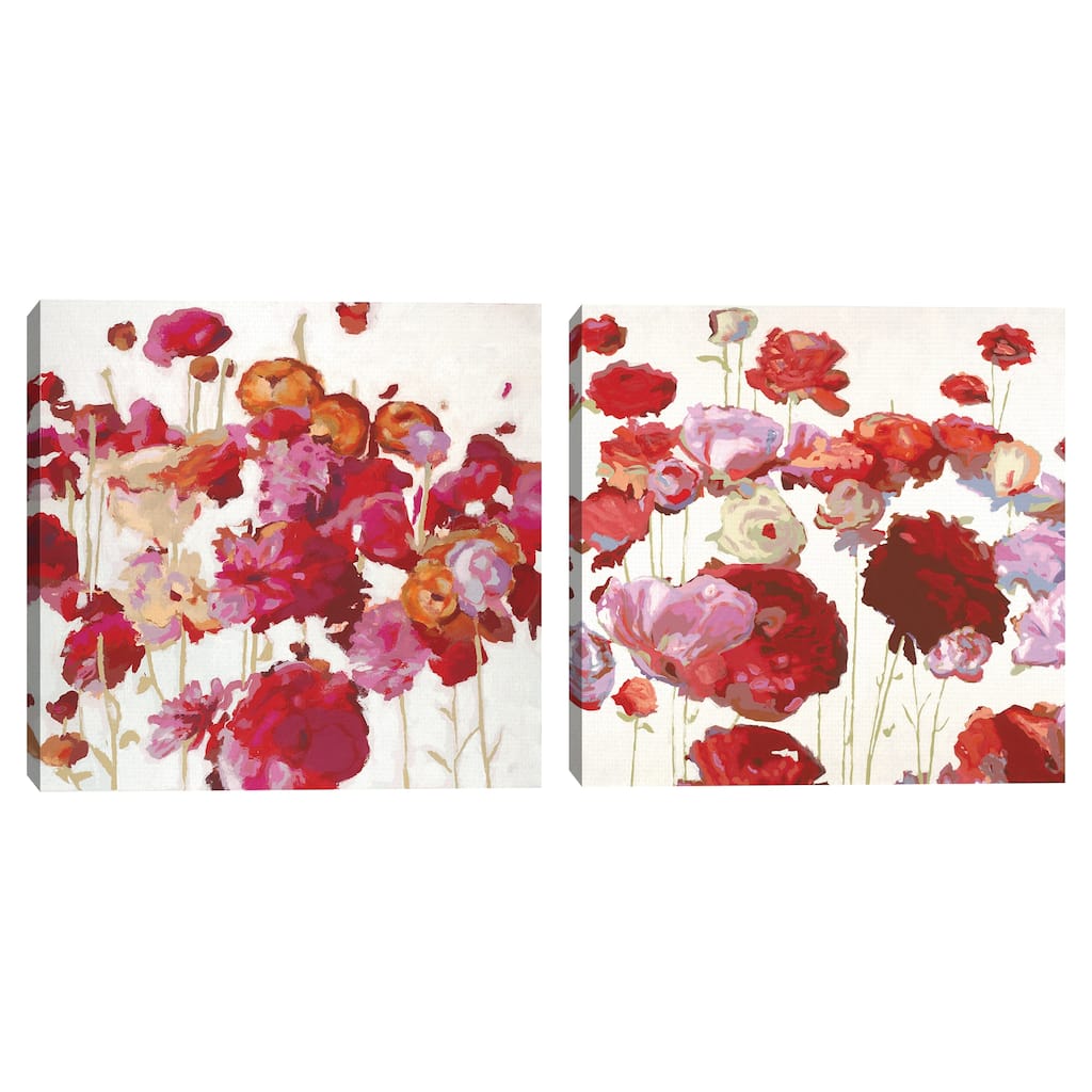 Red Floral Dream I-II by Randy Hibberd Canvas Art Prints