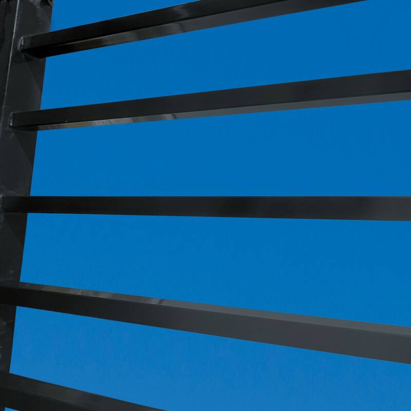 ALEKO Yard Garden Powder Coated Steel Fence 8' x 5' Milan Style Black