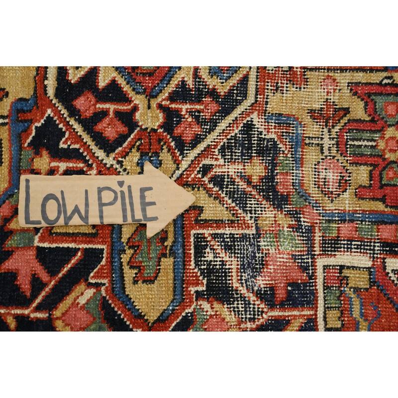 Hand Knotted Oriental 100% Wool Carpet Traditional Medallion Oranges & Rust Heriz (serapi) Area Rug - 11' 6'' X 8' 5''