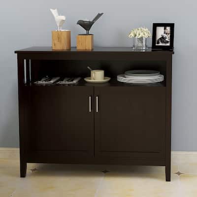 2 Door Sideboard Buffet Cabinet with Open Shelf