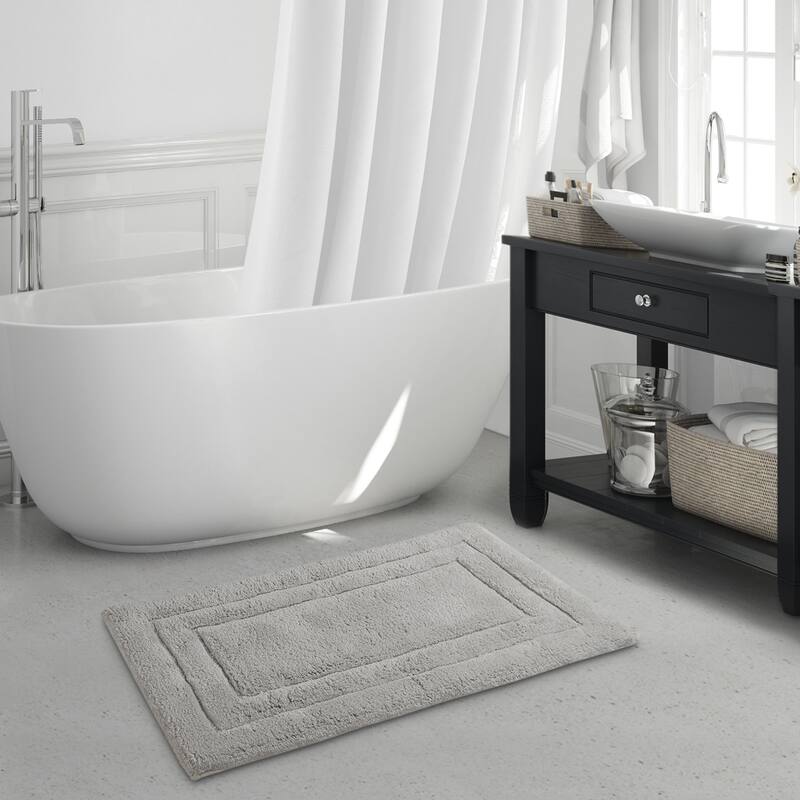 Charlotte Double Border Ringspun Cotton Bath Rug