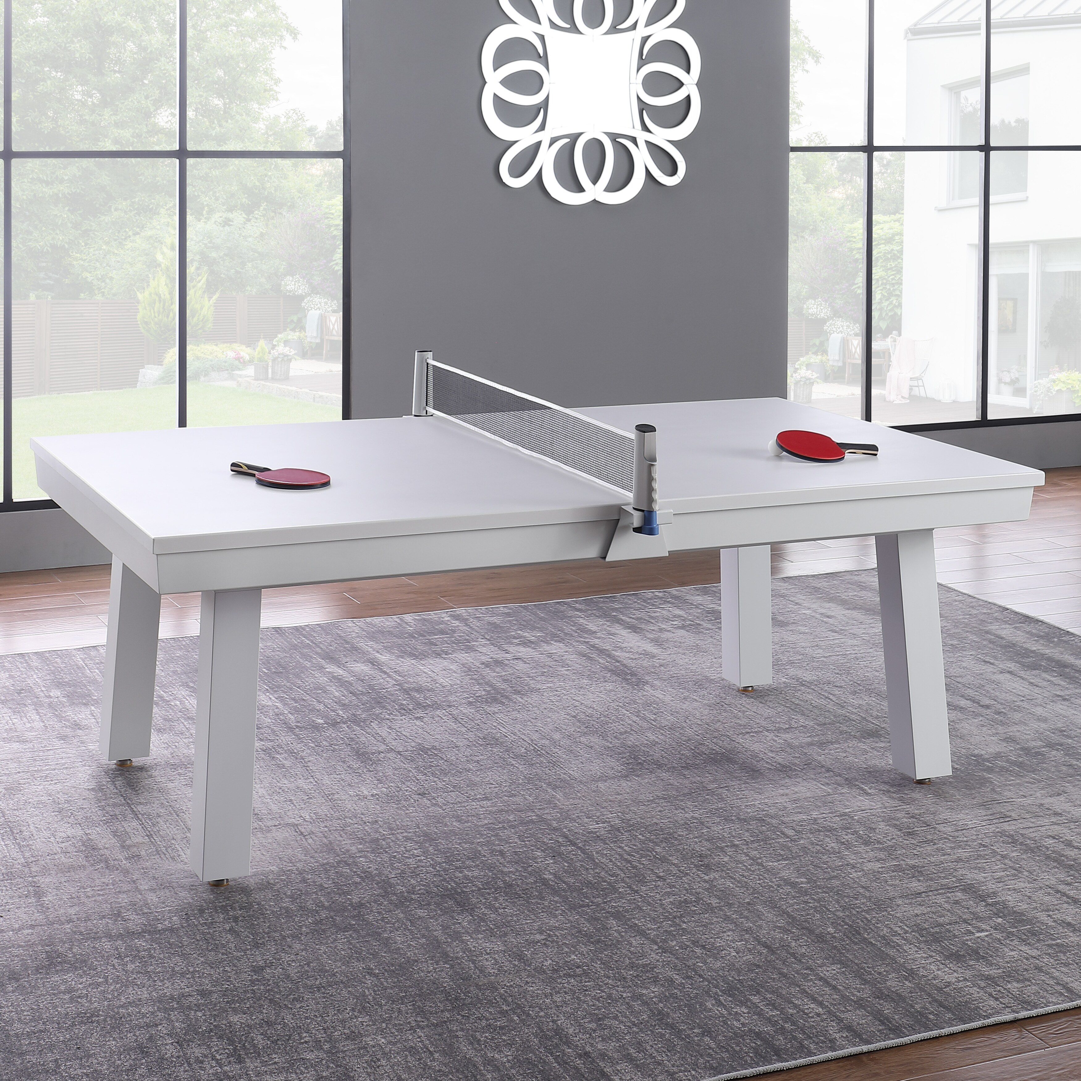 Newport 7ft Outdoor Slate Pool Table Dining Set, White