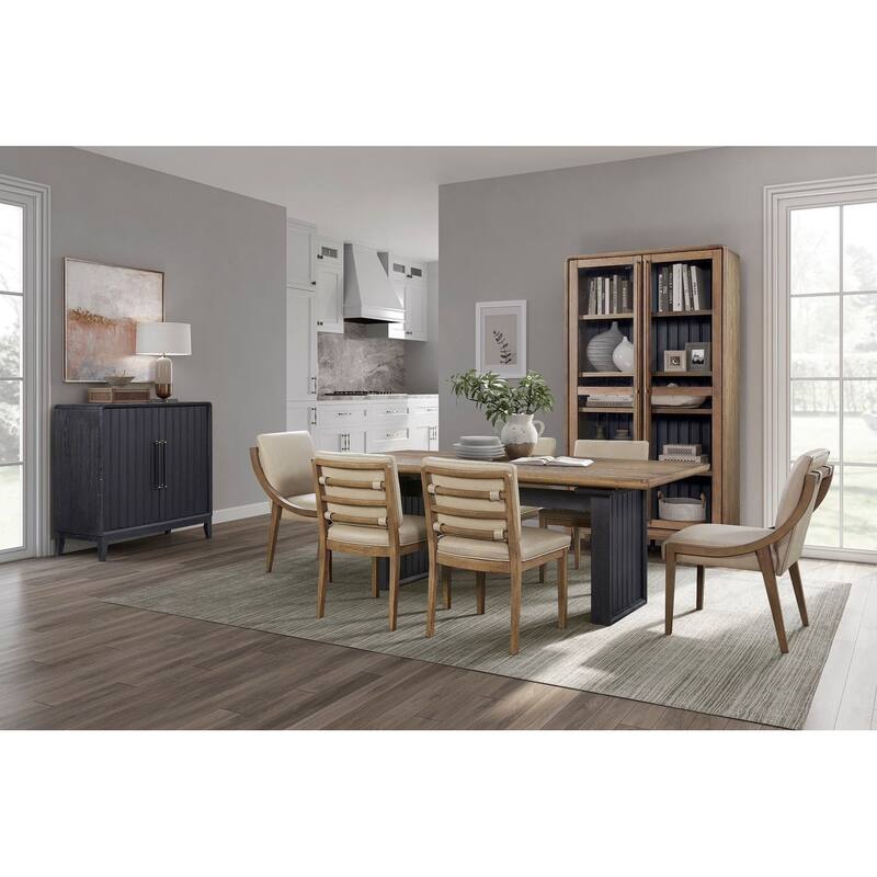 Double Pedestal Table In Latte Finish