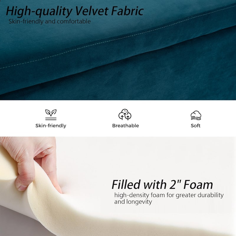 Storage Bench for Bedroom, 60" End of Bed Bench for King Size Bed Modern Upholstered Long Bench with Tufted Arm