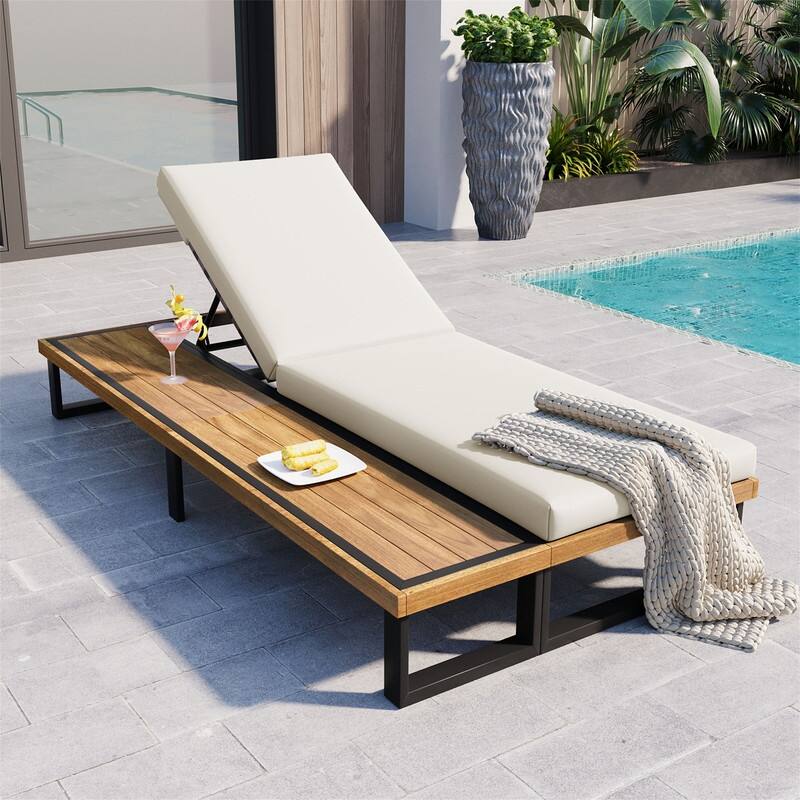 Outdoor Chaise Lounge Chair Set of 1/2, Reclining Chair Sun Louger Patio Lounger w/ 5-Position Adjustable Backrest