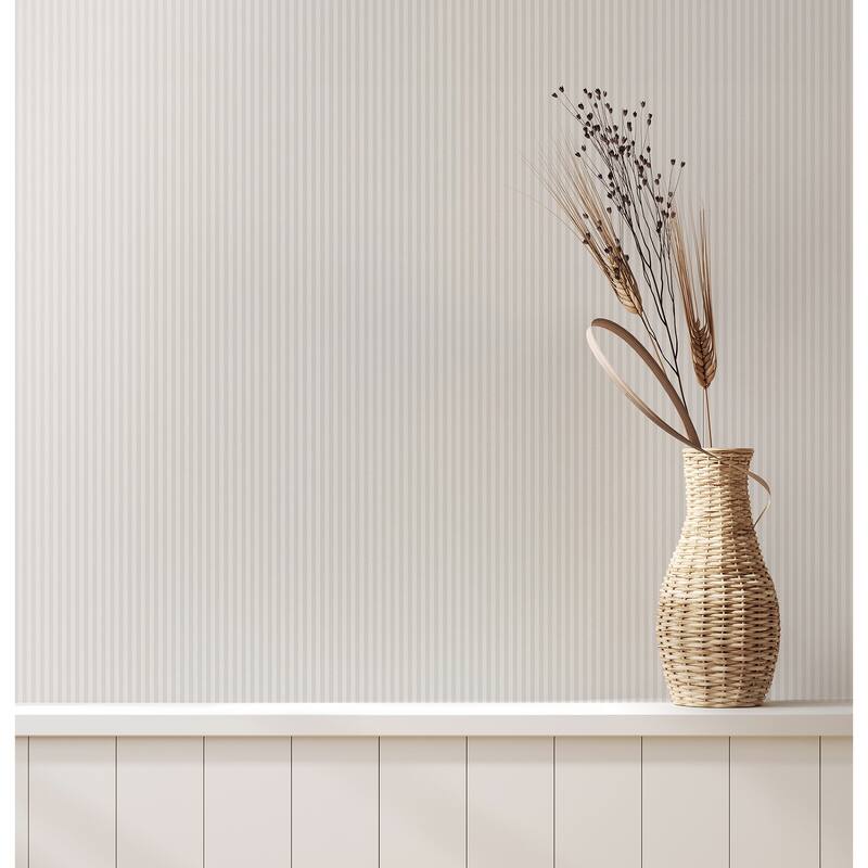 Ticking Light Grey Stripe Wallpaper