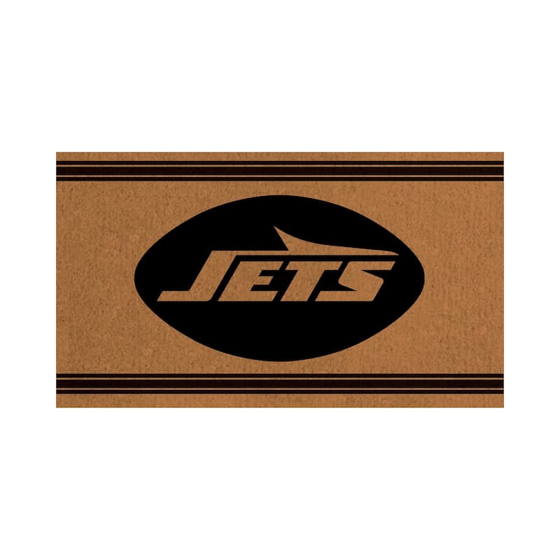 New York Jets Monochrome Indoor/Outdoor Coir Door Mat - 28" x 16" Alternate