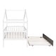 preview thumbnail 9 of 11, Wooden Twin Size Creativity House Bed with Twin Size Trundle and Headboard, Spacious Storage