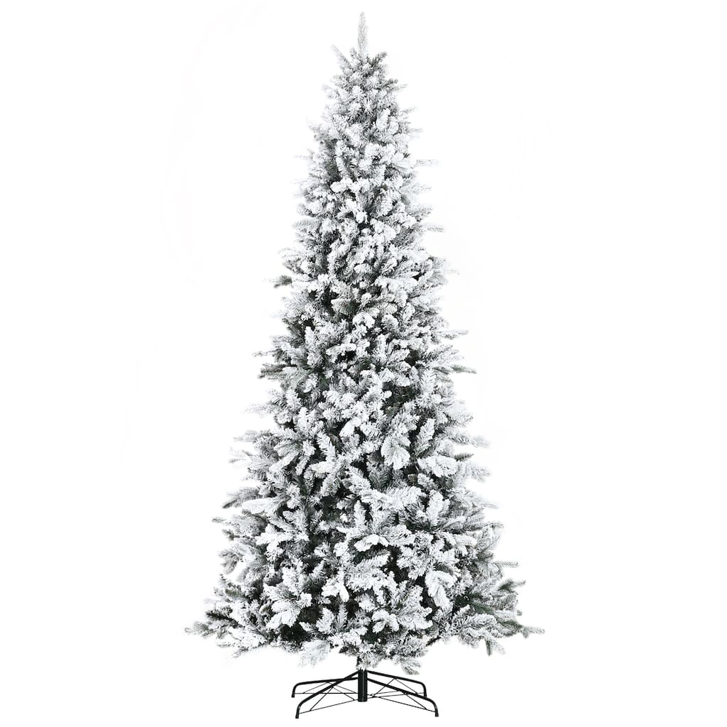 9ft Snow-Flocked Pine Artificial Christmas Tree with 2068 Branch Tips