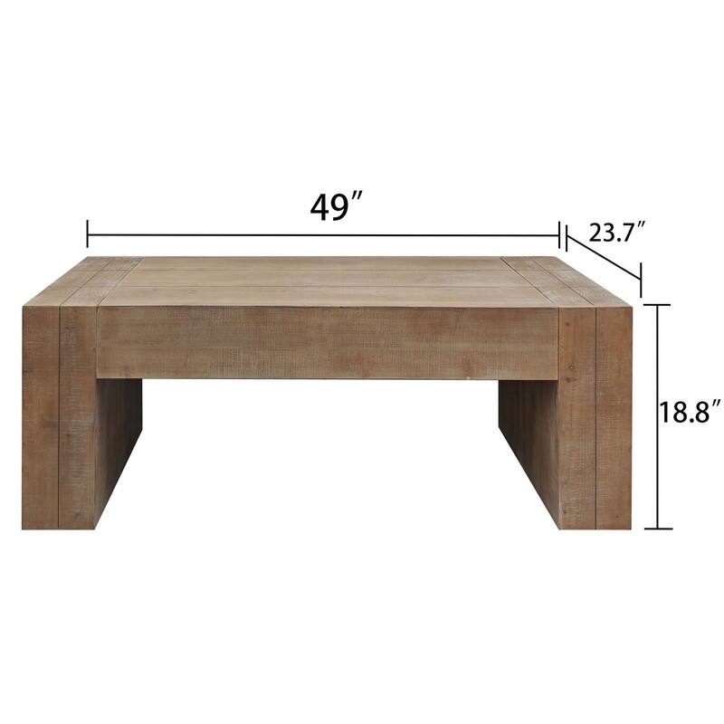 Coffee Table, Rustic Wood Center Table, Rectangle Cocktail Tea Table